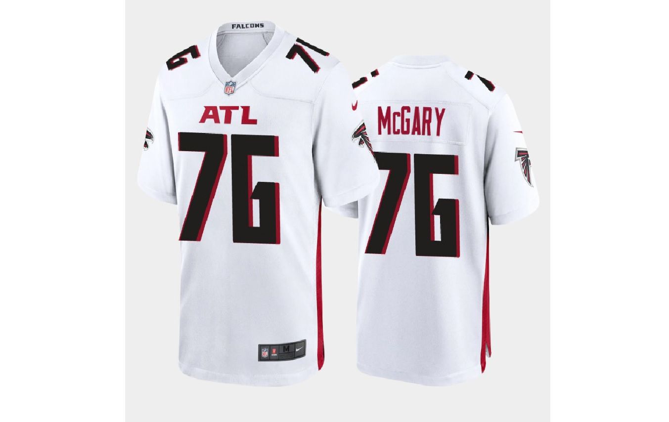 Men Atlanta Falcons #76 Kaleb McGary Nike White Game NFL Jersey